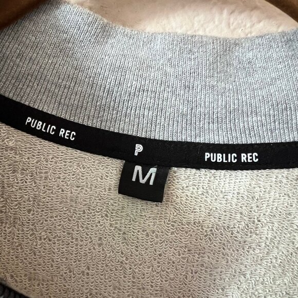 Public Rec Size M Men Gray Pima Cotton Cozy Comfort Preppy Golf 1/4 Zip Sweater - Picture 2 of 9